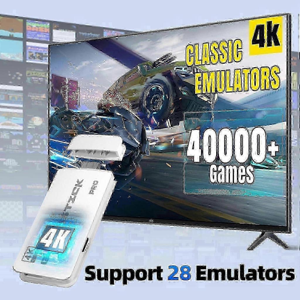 Retro-Spielekonsole mit 40.000 klassischen Spielen, 4K HDMI TV-Ausgang, kabelloser 2,4G-Controller, 64GB nostalgischer Gaming-Stick
