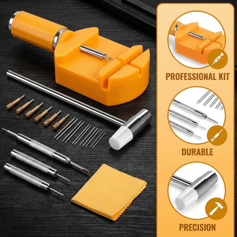 32-Piece Watch Repair and Adjustment Tool Set for Band and Link Replacement