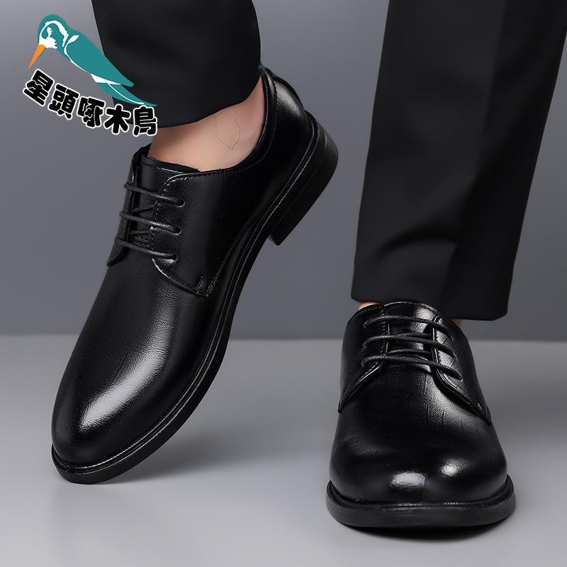 Leather Shoes Men's 2025 Low-top British Style Men's Round Head Big Head Tooling Shoes Platform Shoes