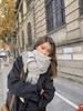White Cashmere Scarf: Thickened, Solid Color, Versatile for Women & Men, Perfect for Autumn & Winter