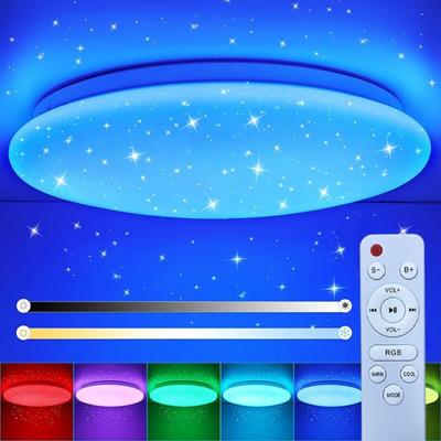 Nouveau plafonnier moderne RGB à intensité variable avec télécommande intelligente - Lampe de décoration d'ambiance parfaite pour chambre et salon - 220 V