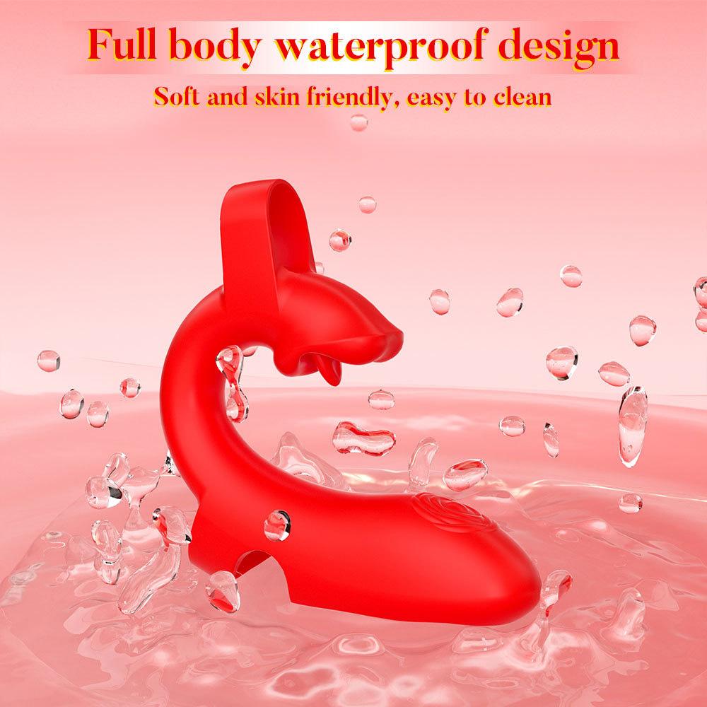 Finger Vibrator Rose Adult Toy, Tongue Licking Vibrator Clitoris G-spot Stimulation, Equipped with 10 Vibration Modes, Nipple Toy Couple Adult Toy