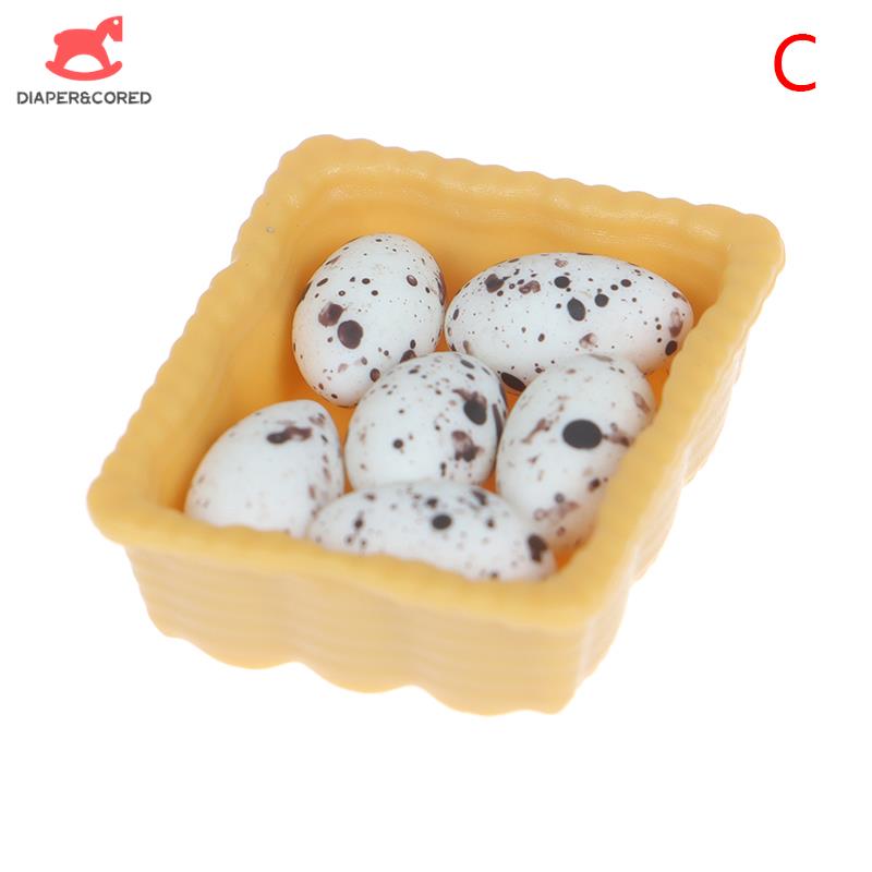 

1Set Dollhouse Simulation Egg With Tray Mini Kitchen Food Model Toy Doll House Life Scene Decor Accessories For Kids Toys