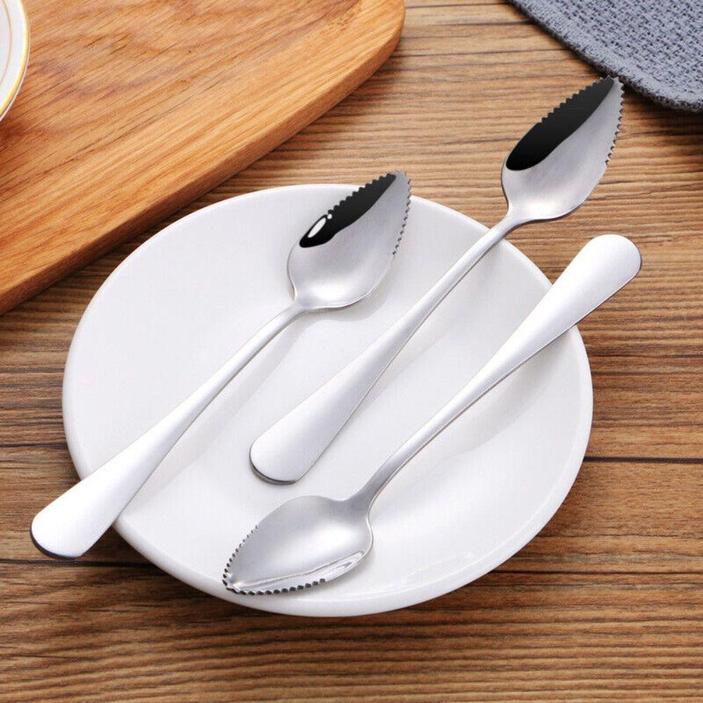 304 Stainless Steel Spoons Silver Dessert Spoon High Quality Grapefruit Spoons