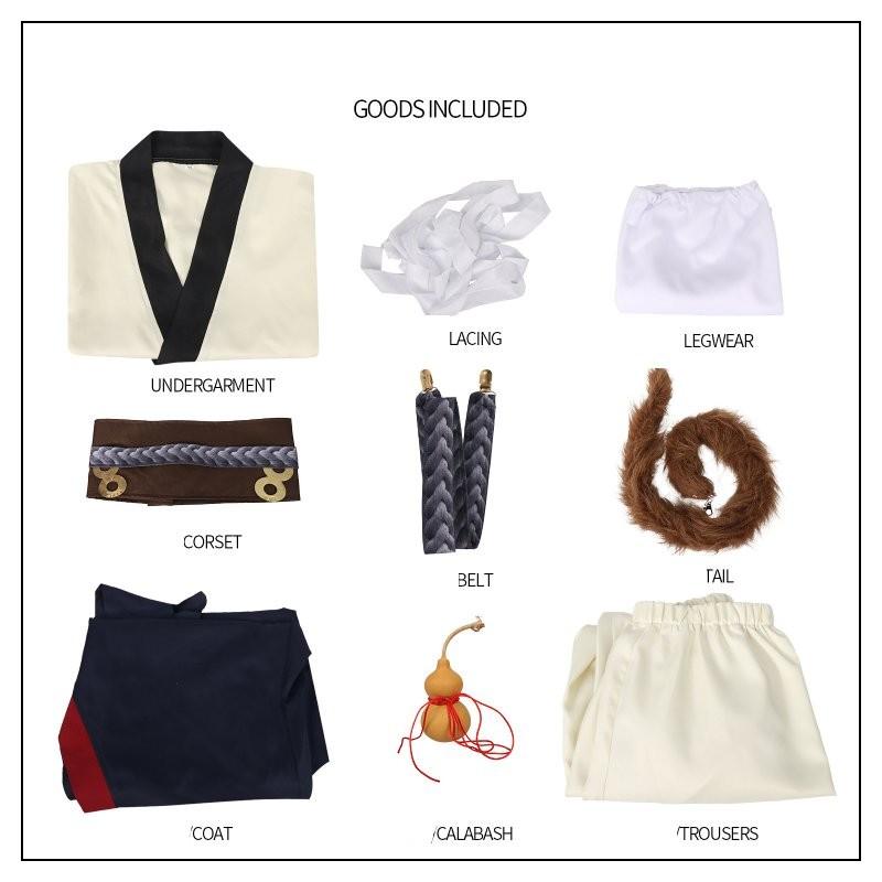 

Укун Миф о Черном персонаже Набор костюма на Хэллоуин Одежда для выступлений Косплей 2XL