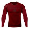 Men Long Sleeves Letter Printed T-Shirt Fitness Tees Outdoor Sport Running Climbing Tights Bodybuilding Muscle Gym Train Compression Shirt