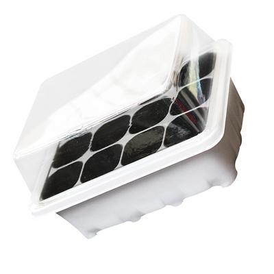 2pcs 12 Cells Trays Seedling Starter Tray Humidity Adjustable Plant Starter Kit with Dome and Base - White