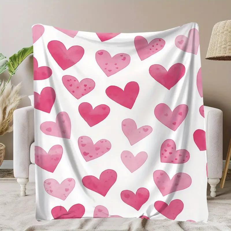 Romantic Love Series Digital-printed Polyester Bedroom Velvet Flannel Cover Blanket Fleece Soft Sofa Cover Blankets for Beds