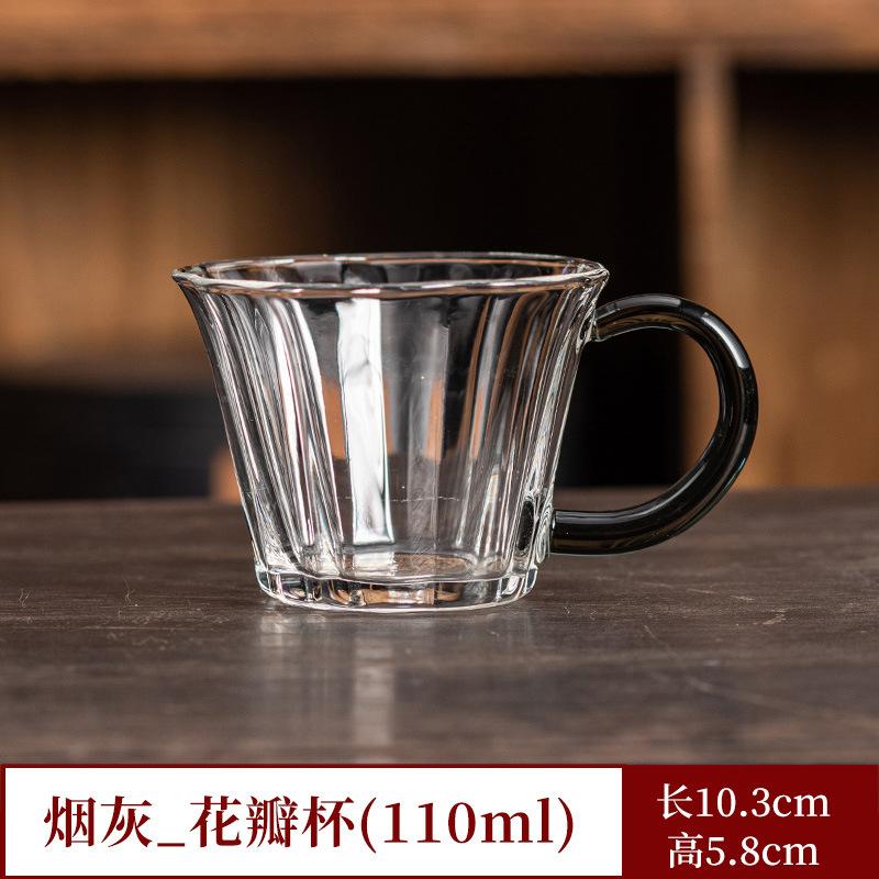 Japanese Style Heat-resistant Glass Tea Cups with Handle Household Transparent Small Capacity Kung Fu Single Cup Tea Ceremony