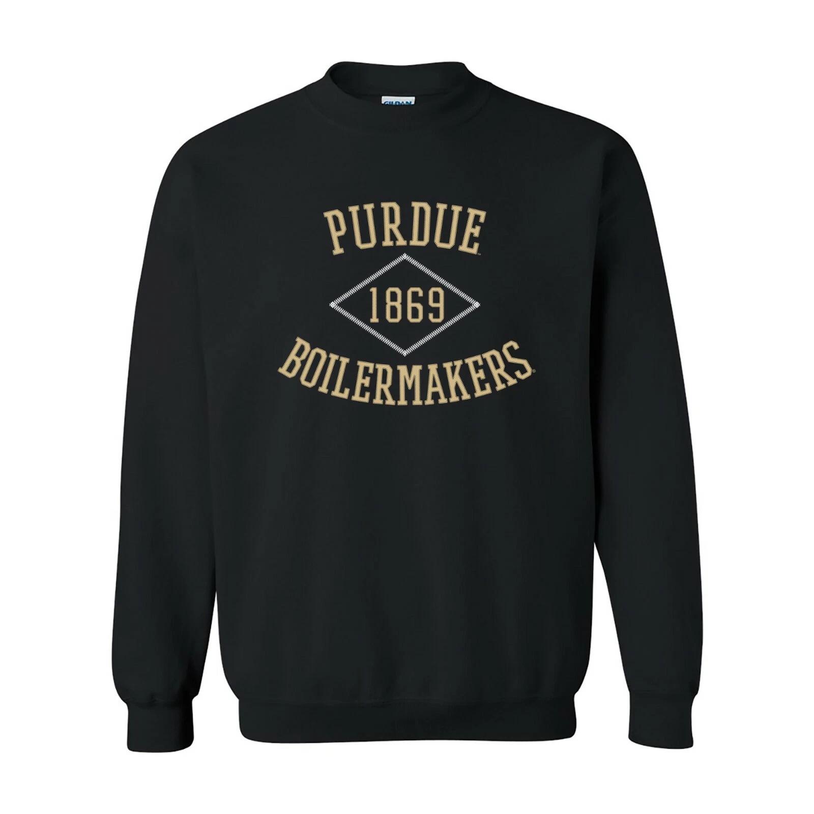Purdue Boilermakers Stitch Arch Team Color Crewneck Sweatshirt - Black M