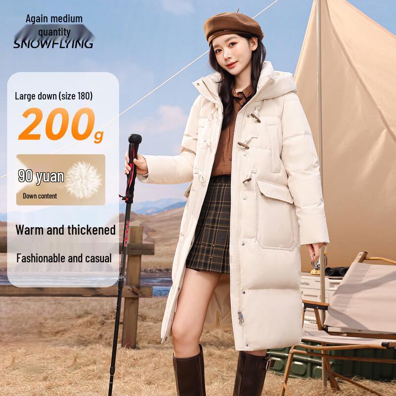 

Женская длинная зимняя парка Xuezhongfei с капюшоном и пуговицами-тоглами XL (170)