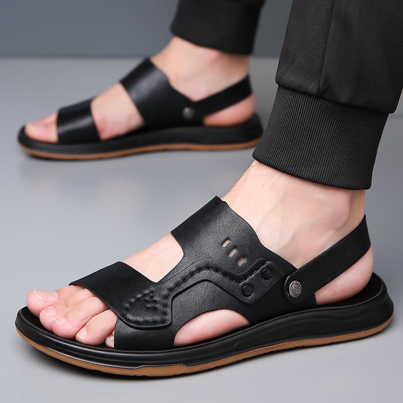 Sandals Men's Summer Dual-purpose Driving Cool Slippers Casual Non-slip Soft-soled Breathable Beach Shoes