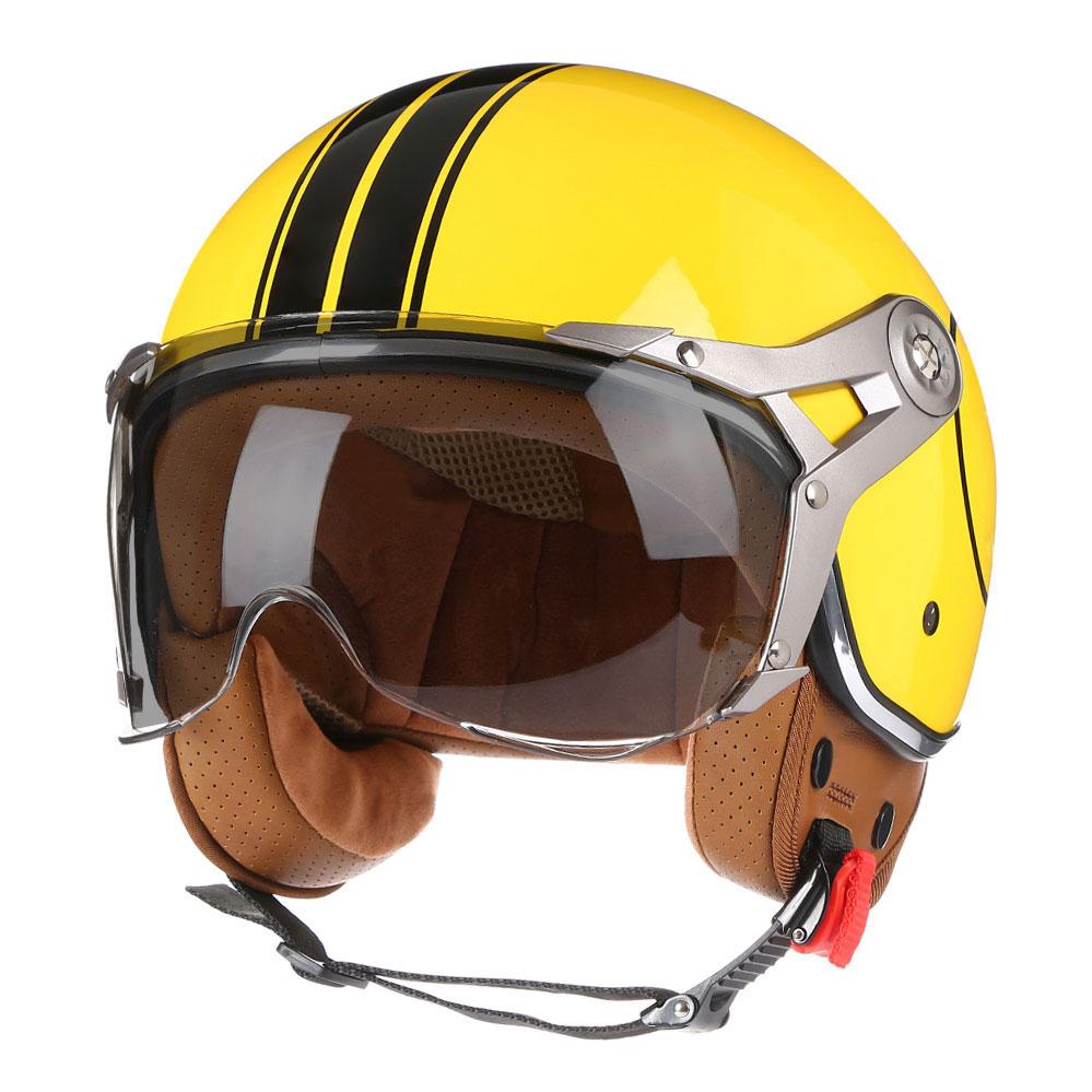 New Open Face 3/4 Motorcycle Helmet Retro Motorbike Helmets Vintage Chopper Capacete De Moto Bike Scooter With For Men Women DOT