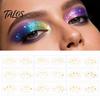 Metallic Gold Eye Tattoo Stickers, Temporary Foil Face Stickers for Party Makeup, Waterproof Flash Eye Tattoos for Festival, Rave, Halloween, Club