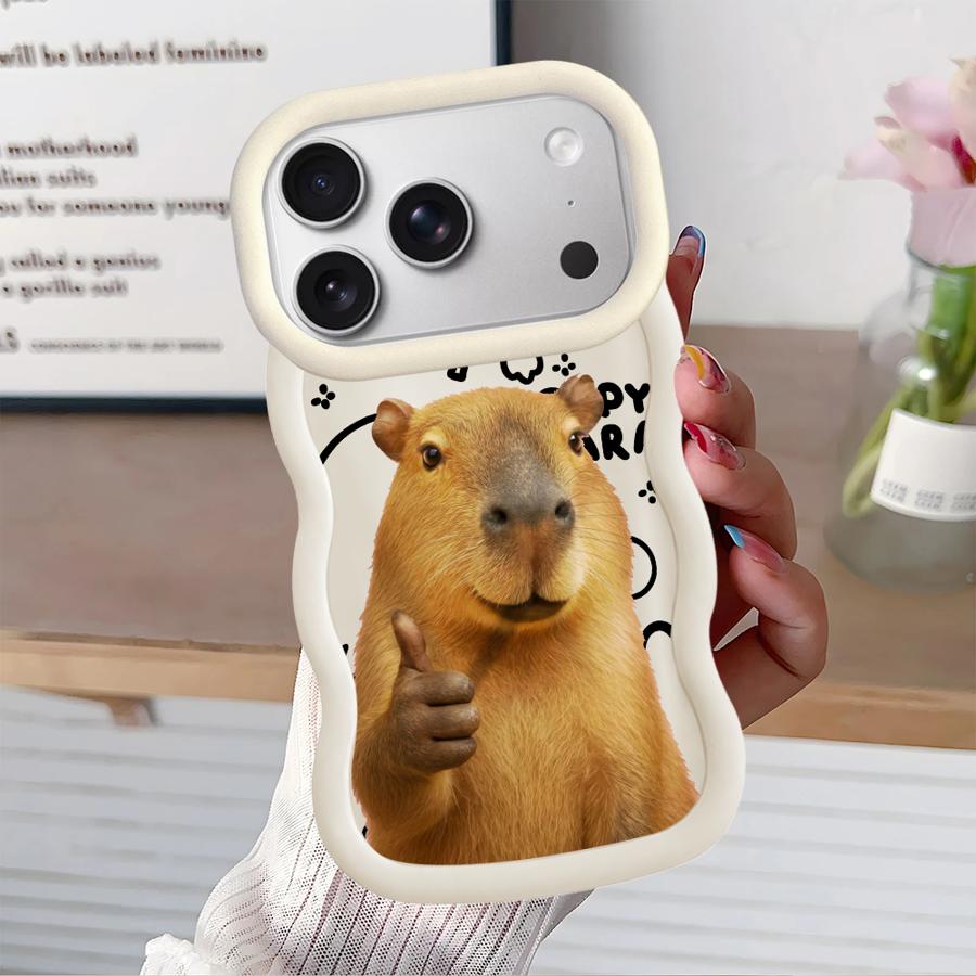 Soft Phone Cover Case for iPhone 18 13 15 Plus 11 8 14 17 Air 16 Pro Max 12 XR Capybara Cute Fashion