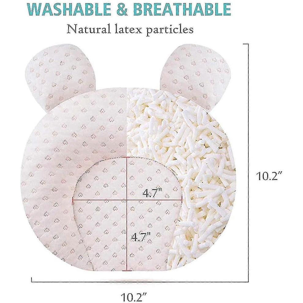 Almofadas Macias para Berço de Bebê Muitar Unissex para Recém-Nascidos Moldagem da Cabeça Suporte para Bebês Dormir Cabeça Almofadas de Dormir com Orelhas de Urso