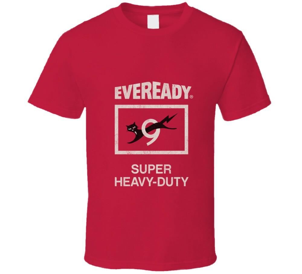

Eveready, T-shirt, Black Cat, 9, Nine, Lives, Retro, Battery, Power, Logo 4XL