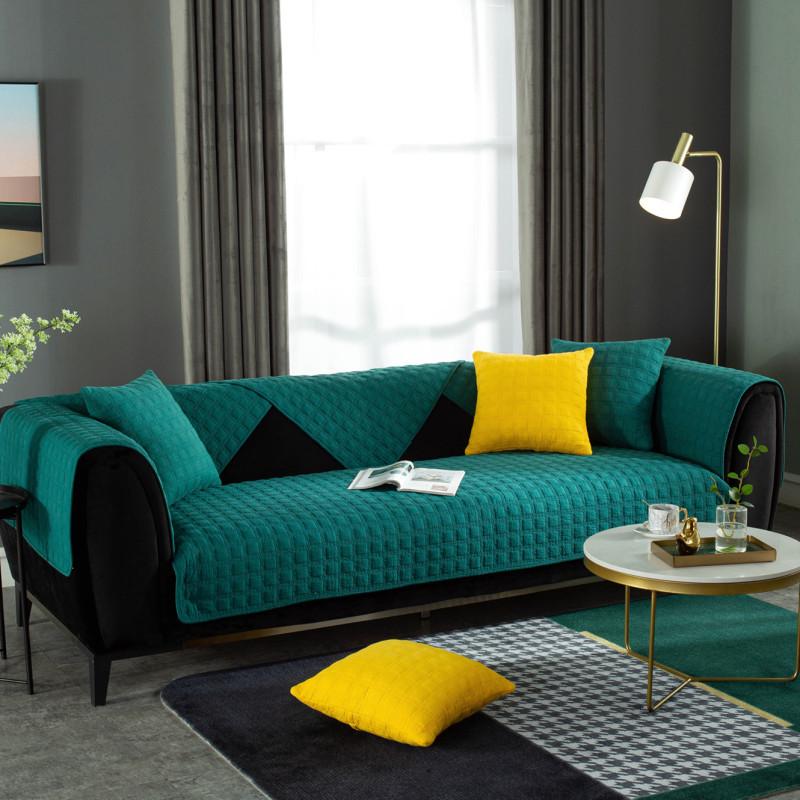 Four Seasons Universal Front and Back Cotton Quilted Sofa Cushion Modern Simple Double-sided Fabric Sofa Cushion Towel