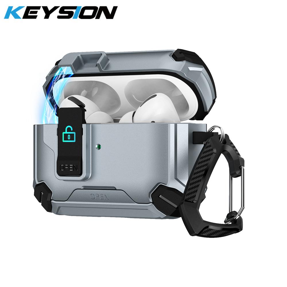 KEYSION Magnetic Automatic Switch Earphone Case for Airpods Pro 3 Pro 2 Shockproof Phone Stand Headphone Cover for AirPods 4 3 2 1