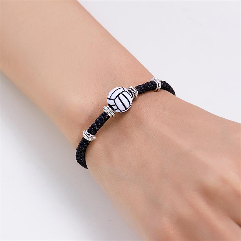 Neuestes Fußball Volleyball Basketball Baseball Armband für Damen Geflochtenes Seil Tennis Rugby Armband Jungen Mädchen Sport Schmuck
