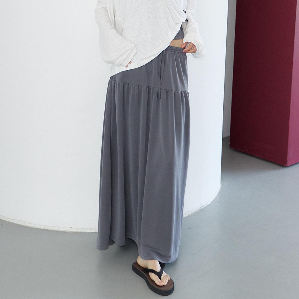 Nowood Soft Modal Tiered Skirt (Dark Gray)