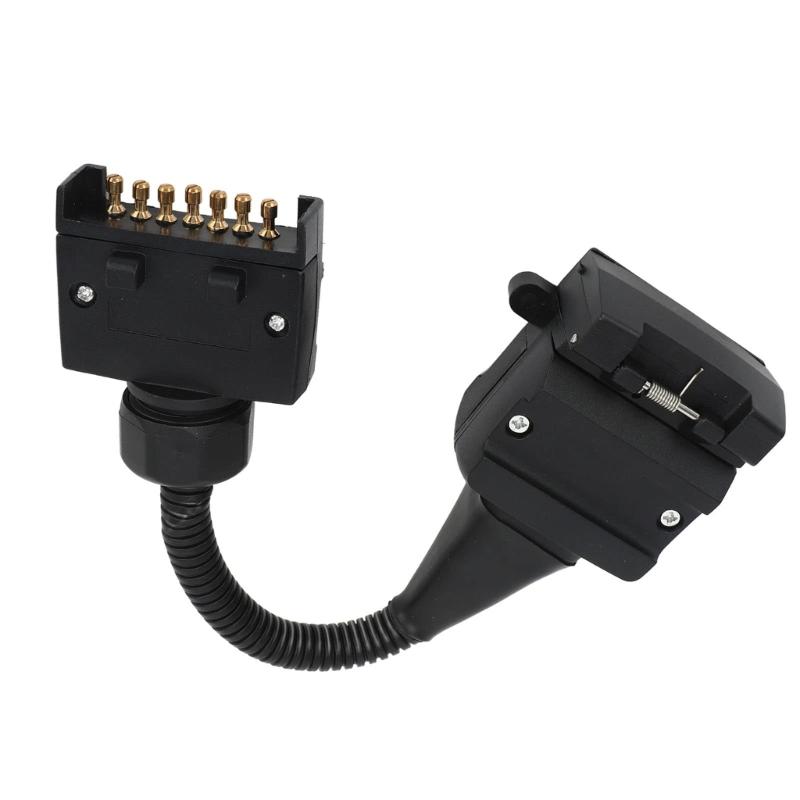 Universal 7 Pin To 12 Pin Trailer Connector ABS Coiled Cord For Towing Caravans Farming Machinery Camping Vehicle Towing