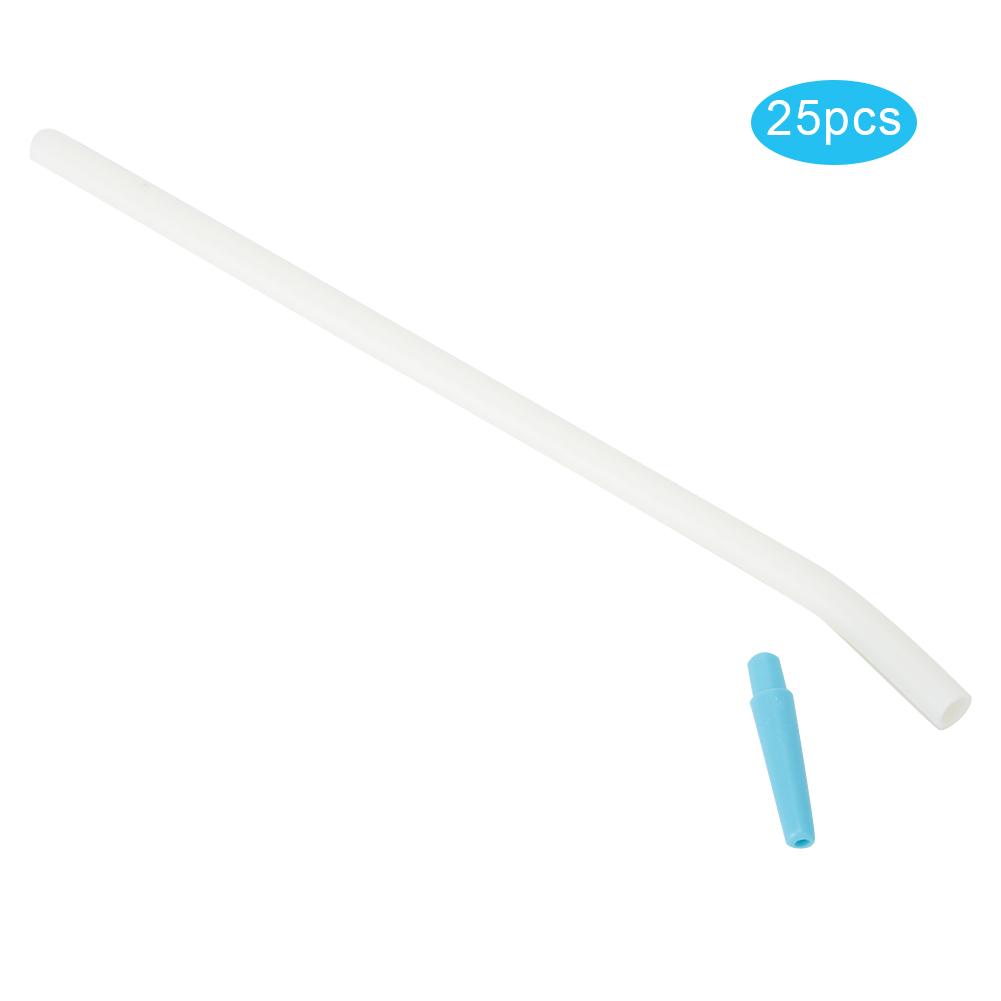 25pcs   Bag Dental Implants Surgical Bends Pipe Oral Surgery Curved Elbow Suction Straw Aspirator Tube Dentist Tool