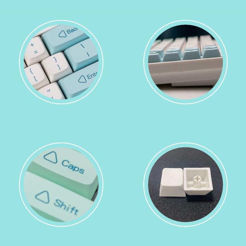 Mechanical Keyboard Keycap Minimalist Ice Mint Keys DA Profile 133Keys Dye Sub KeyCap for   MX DZ60 RK61 64 GK61