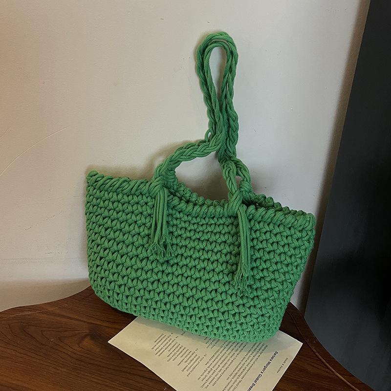 Популярная в этом году супер-горячая нишевая плетеная сумка 2025 новая женская сумка популярная сумка через плечо сумка-тоут сумка-ведро зелёный