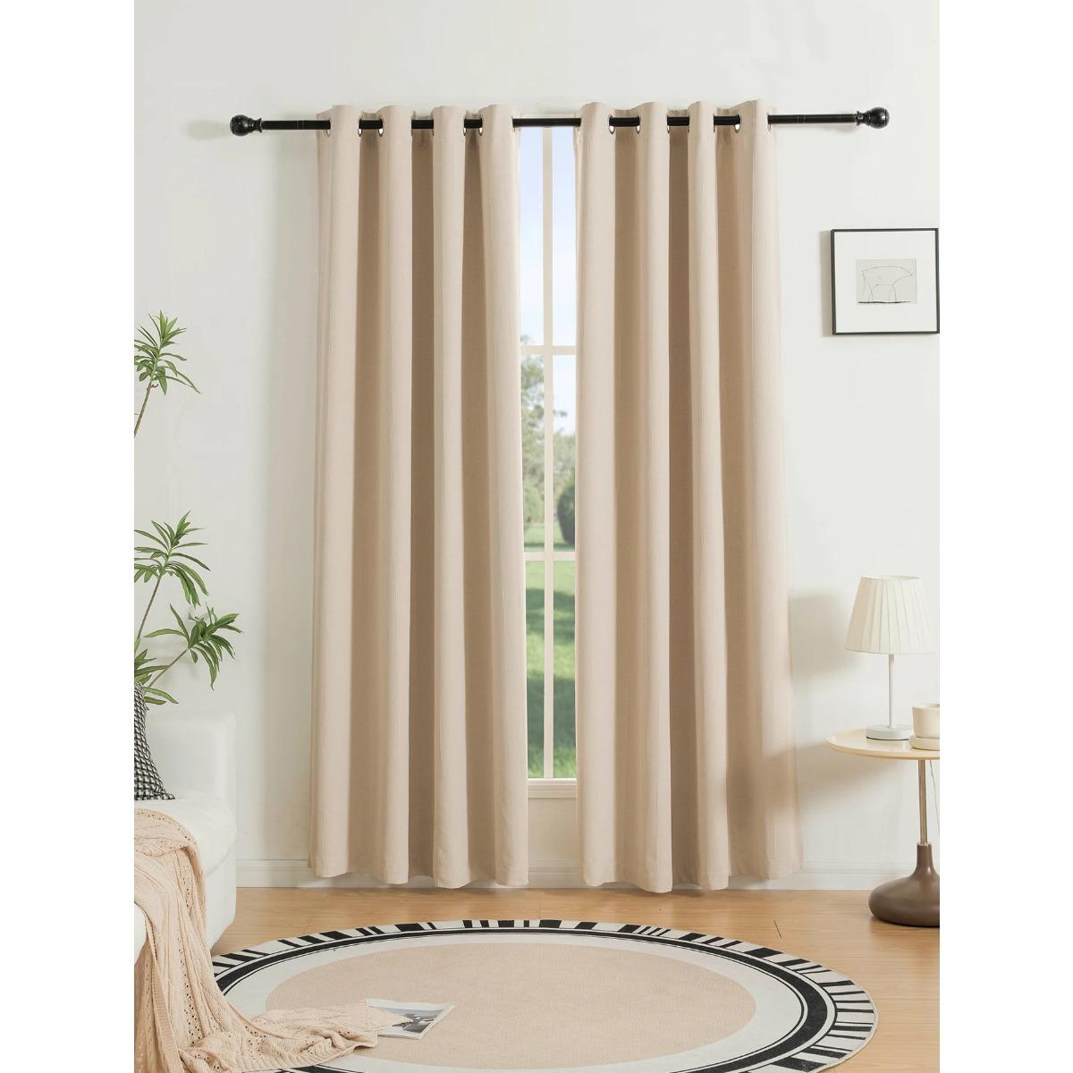 

Однопанельные шторы минималистичного стиля, однотонные, утепляющие, солнцезащитные. Подходят для спален, гостиных, балконов. Штора для гостиной. Полиэстер. W100*H130(CM)-Hooks&2PCS