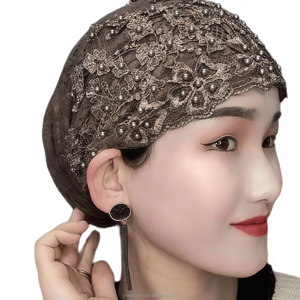 Hot Selling YASEEN Islamic Muslim Women Lace Hijab Caps Eco-Friendly Breathable Four Seasons Bonnet Inner Hats