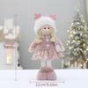 Růžový vánoční látkový panáček s parohy - Stojící ozdoba pro chlapce nebo dívku