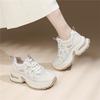 Thick-soled Heightening Casual Shoes Women's New Shoes Spring and Autumn Board Shoes Women's Versatile Soft-soled White Shoes Dad Shoes