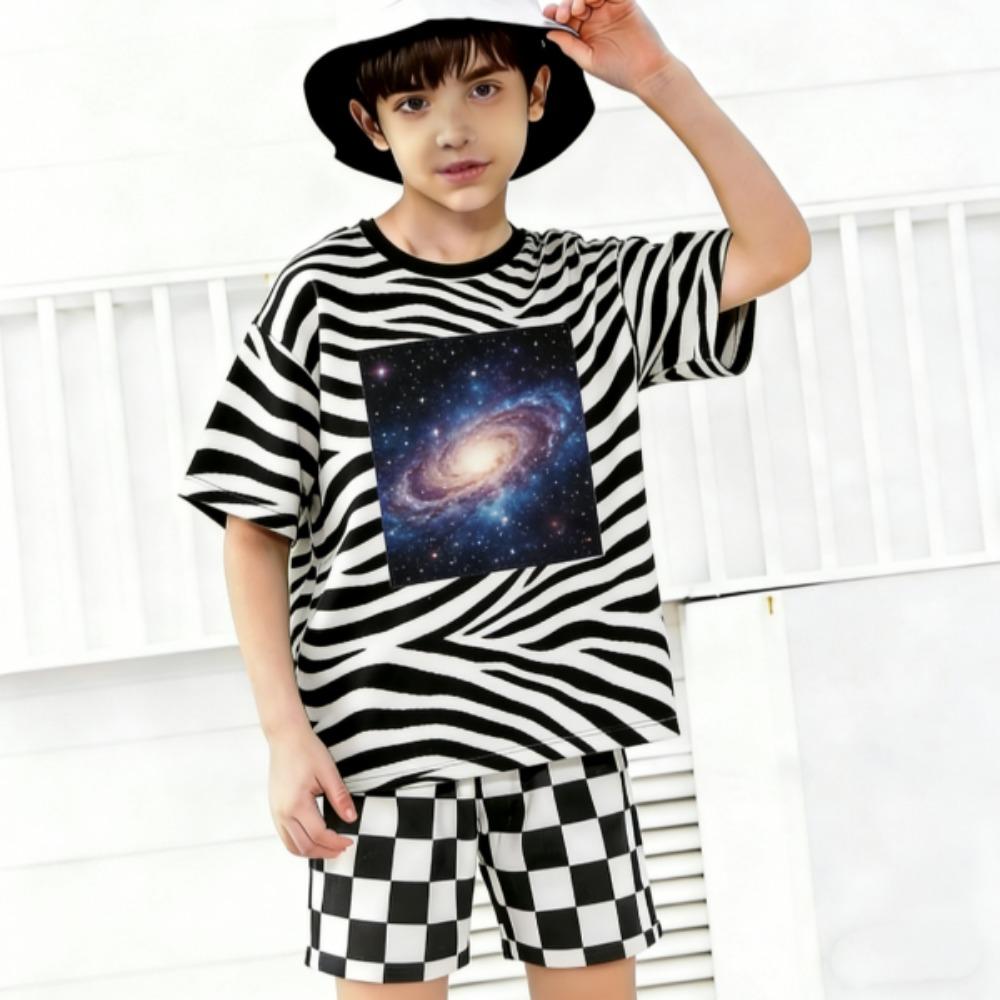 Fashion Zebra Color 67 Printed Summer Men's T-shirt and Shorts 2 Piece Set Summer Casual Outfit for Men's and Women's Clothing