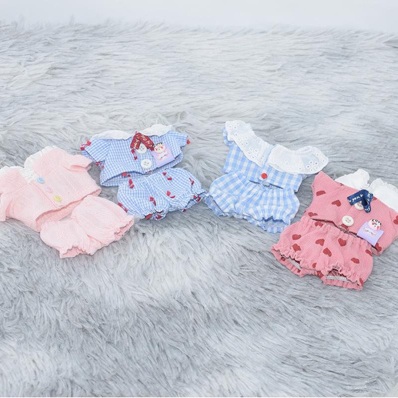10cm Cotton Doll Pajamas Set - Starfish & Normal Body Outfits for Plush Toys