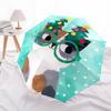 1pc Christmas CatAutomatic Folding Umbrella, Portable Collapsible Design, Casual Outdoor Accessory, for All Seasons021