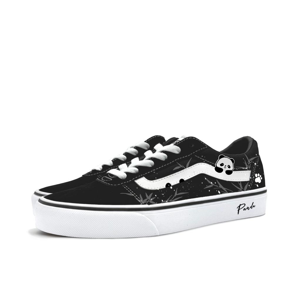 Vans Ward Abrasion Resistant Low top Skateboard Shoes Unisex Black White VN0A36EMC4R(Team613-)