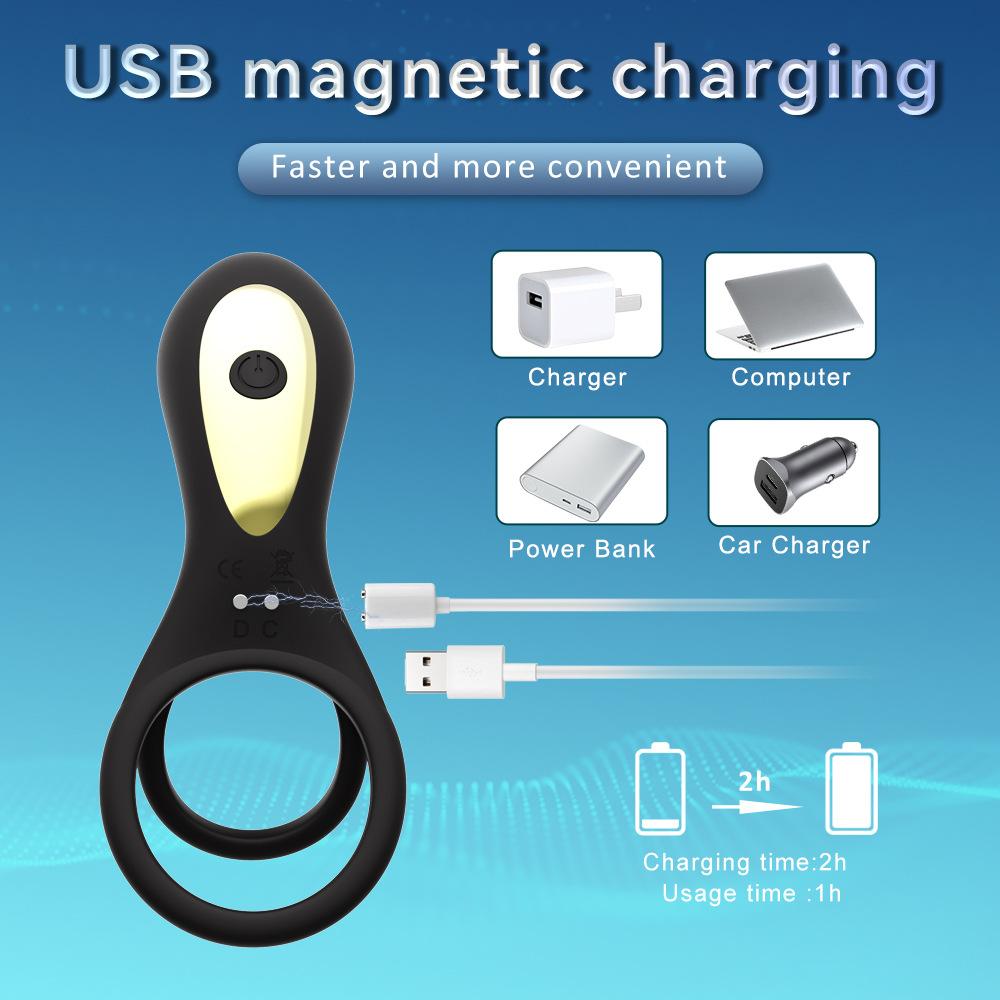 Vibrating Penis Ring Delayed Ejaculation Penis Massager Cock Ring Vibrator Adults Sex Toys for Couple Penis Enlargement Erection