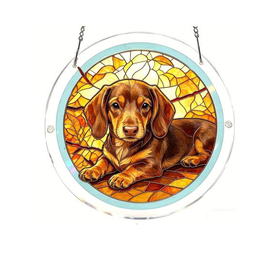 Sun Catcher Puzzle Acrylic Suncatcher Durable Clear Acrylic Colorful Patterns Window Decoration for Doors Garden