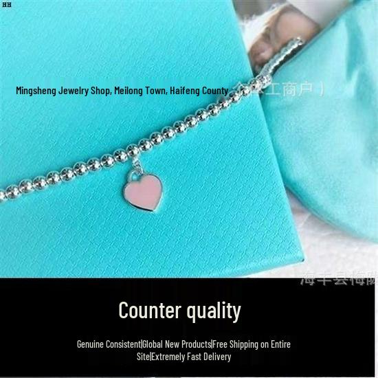 T-Familie Herzförmiges Emaille-Armband: Blaue, Rote, Rosa Herzen, Liebes-Rosenkranz, Runde Perlenkette - Perfektes Valentinstagsgeschenk für Freundin.