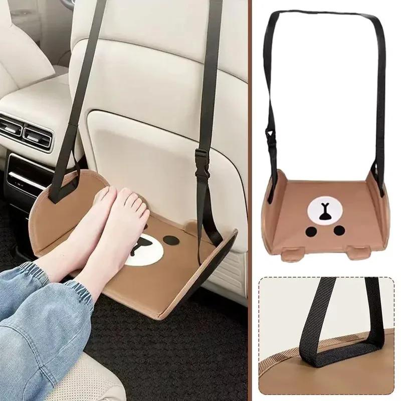 

Portable Car Rear Seat Foot Hammock Adjustable Hanging Footrest For Travel Office And Car Interior Comfort Relax Accessory коричневый