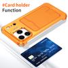 For iPhone 15 Pro Max Case Lens Frame Kickstand Metal Frameless Phone Cover with Leather Card Slots