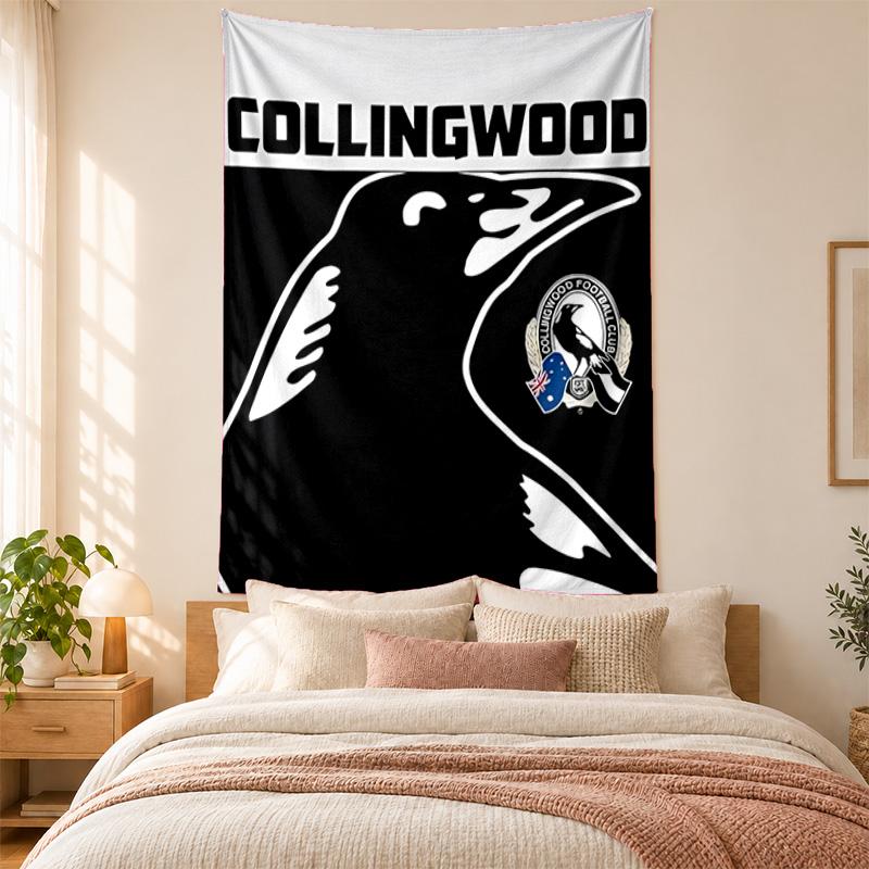 Collingwood Football Club Wandteppich hohe Qualität zur Dekoration von Wohnzimmer Schlafzimmer Studentenwohnheim Wänden ideal als Schlafzimmer Wandkunst oder Weihnachtsgeschenk