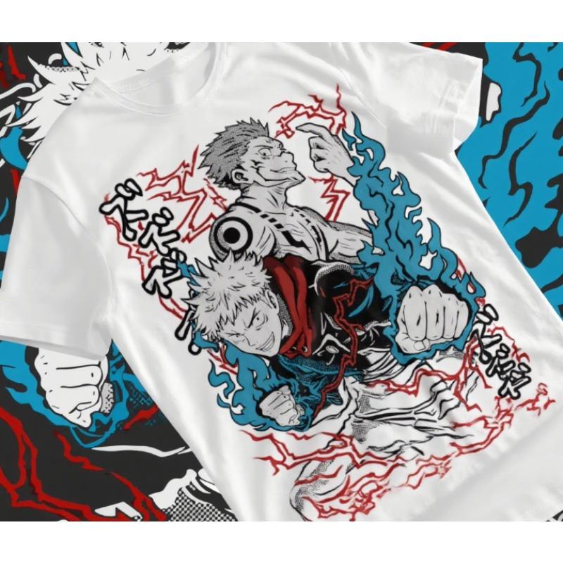 

Тренд Лето 2025 Косплей Нейтральная Черно-Белая Футболка Рёмен Сукуна, Итадори Юдзи, Футболка Магическая Битва, Годзё Сатору, Футболка 4XL