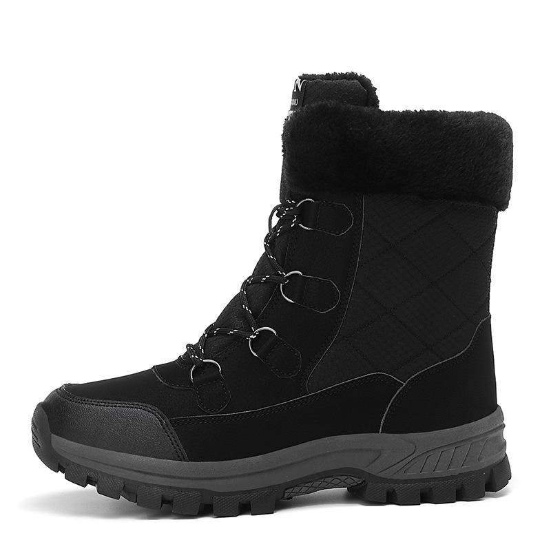 Wow, counter waterproof and non-slip outdoor snow boots, winter cold-resistant Northeast new velvet platform cotton shoes
