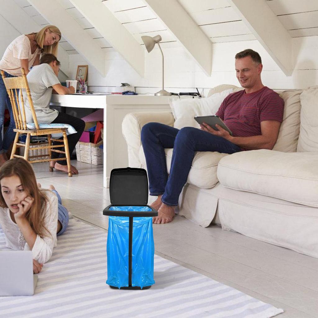 Indoor Rubbish Can Stand Garbage Bag Holder Telescopic Garbage Holders Waste Storage Frame With Lid For Living Room Yard Lawn