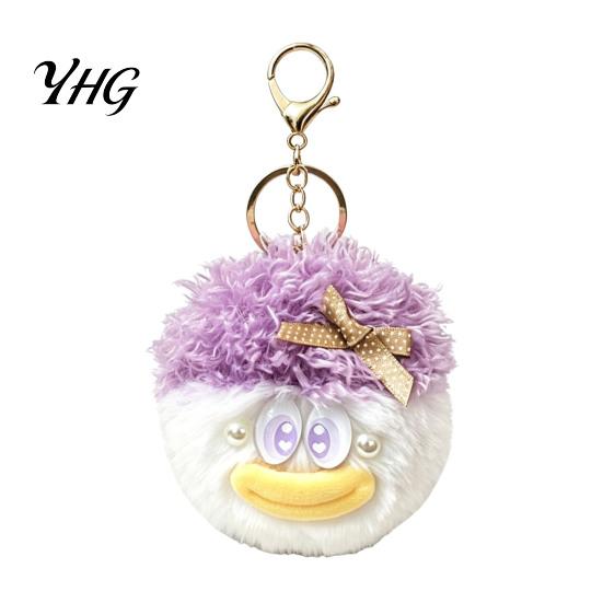 Men Women Decorative Pendant Cartoon Curly Hair Head Keychain, Plush Keychain with Metal Clasp, Aesthetic Backpack Charms Backpacks Handbags Keys for