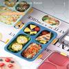 Divided Bento Box for Students Three Divided Lunch Box Covered Soup Box Plastic Kitchen Tableware Microwave Sealed Lunch Box