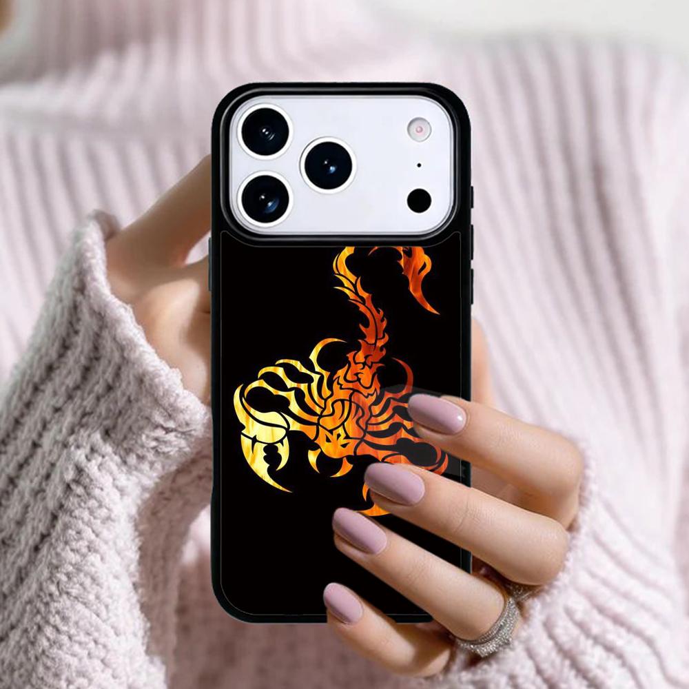 Scorpion print Phone Case For Apple iPhone 17 Air 16E 15 14 Plus 13 12 11 Pro Max Mini Funda Cover