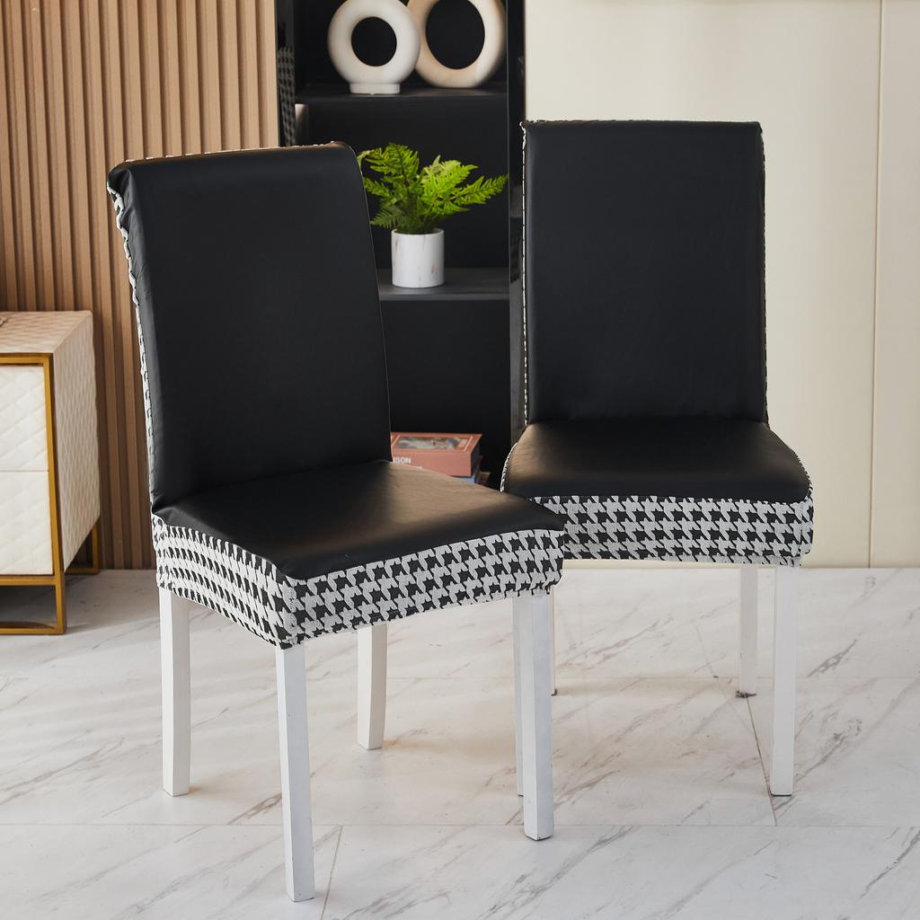 New Fashion Houndstooth Leather Double-compiled Chair Cover Home Dustproof Chair Cover Elastic Chair Cover